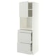 METOD / MAXIMERA High cab f micro w door/3 drawers, white/Aspudden light grey, 60x60x200 cm