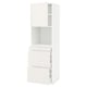 Option: METOD / MAXIMERA High cab f micro w door/3 drawers, white/Veddinge white, 60x60x200 cm