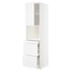 METOD / MAXIMERA High cab f micro w door/3 drawers, white/Voxtorp high-gloss/white, 60x60x220 cm