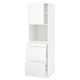 METOD / MAXIMERA High cab f micro w door/3 drawers, white/Voxtorp matt white, 60x60x200 cm