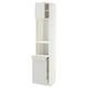 METOD / MAXIMERA High cab w pull-out storage/1 door, white/Aspudden light grey, 40x41x200 cm