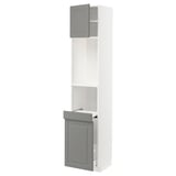 METOD / MAXIMERA High cab w pull-out storage/1 door, white/Bodbyn grey, 40x41x200 cm
