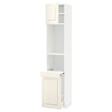 METOD / MAXIMERA High cab w pull-out storage/1 door, white/Bodbyn off-white, 40x41x200 cm