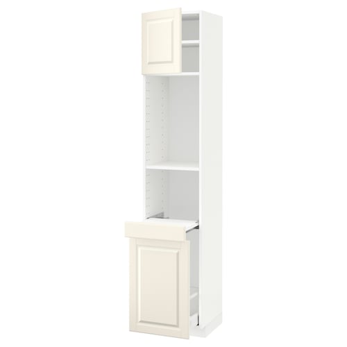 METOD white kitchen cabinet, off-white, tall, adjustable shelves, traditional design.