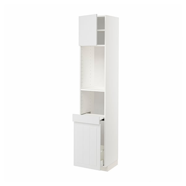 METOD / MAXIMERA High cab w pull-out storage/1 door, white/Stensund white, 40x41x200 cm