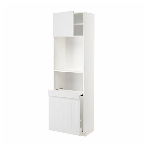 METOD kitchen cabinet in white with adjustable shelves and panel door.