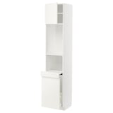 METOD / MAXIMERA High cab w pull-out storage/1 door, white/Vallstena white, 40x41x200 cm