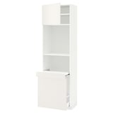 METOD / MAXIMERA High cab w pull-out storage/1 door, white/Veddinge white, 60x41x200 cm