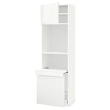 METOD / MAXIMERA High cab w pull-out storage/1 door, white/Voxtorp matt white, 60x41x200 cm