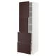 METOD / MAXIMERA High cabinet w 2 doors+2 drawers, white Askersund/dark brown ash effect, 60x60x200 cm