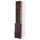 METOD / MAXIMERA High cabinet w 2 doors+2 drawers, white Askersund/dark brown ash effect, 40x41x200 cm