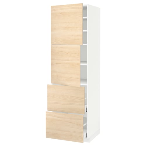 METOD kitchen unit with light ash drawers and doors.