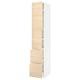 METOD / MAXIMERA High cabinet w 2 doors+2 drawers, white/Askersund light ash effect, 40x60x220 cm