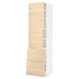 METOD / MAXIMERA High cabinet w 2 doors+2 drawers, white/Askersund light ash effect, 60x60x220 cm