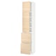 METOD / MAXIMERA High cabinet w 2 doors+2 drawers, white/Askersund light ash effect, 40x41x200 cm