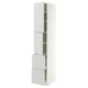 METOD / MAXIMERA High cabinet w 2 doors+2 drawers, white/Aspudden light grey, 40x60x220 cm