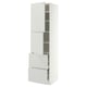 METOD / MAXIMERA High cabinet w 2 doors+2 drawers, white/Aspudden light grey, 60x60x220 cm