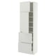 METOD / MAXIMERA High cabinet w 2 doors+2 drawers, white/Aspudden light grey, 60x41x200 cm