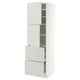 METOD / MAXIMERA High cabinet w 2 doors+2 drawers, white/Aspudden light grey, 60x60x200 cm