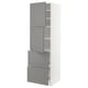 METOD / MAXIMERA High cabinet w 2 doors+2 drawers, white/Bodbyn grey, 60x60x200 cm