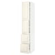 METOD / MAXIMERA High cabinet w 2 doors+2 drawers, white/Bodbyn off-white, 40x60x220 cm