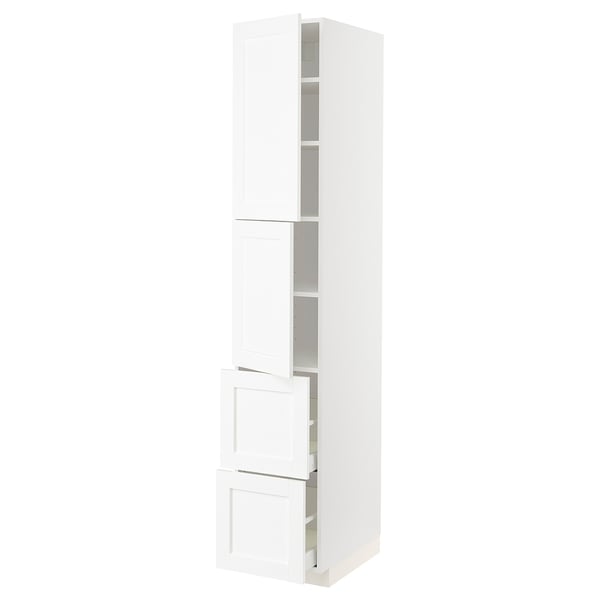 METOD / MAXIMERA High cabinet w 2 doors+2 drawers, white Enköping/white wood effect, 40x60x220 cm