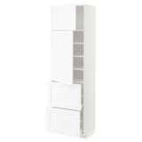METOD / MAXIMERA High cabinet w 2 doors+2 drawers, white Enköping/white wood effect, 60x41x200 cm