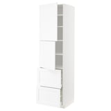 METOD / MAXIMERA High cabinet w 2 doors+2 drawers, white Enköping/white wood effect, 60x60x220 cm