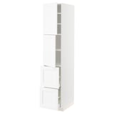 METOD / MAXIMERA High cabinet w 2 doors+2 drawers, white Enköping/white wood effect, 40x60x200 cm