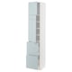 Option: METOD / MAXIMERA High cabinet w 2 doors+2 drawers, white/Kallarp light grey-blue, 40x41x200 cm