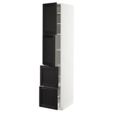 METOD / MAXIMERA High cabinet w 2 doors+2 drawers, white/Lerhyttan black stained, 40x60x200 cm