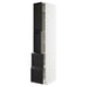 METOD / MAXIMERA High cabinet w 2 doors+2 drawers, white/Lerhyttan black stained, 40x60x220 cm