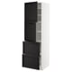 METOD / MAXIMERA High cabinet w 2 doors+2 drawers, white/Lerhyttan black stained, 60x60x200 cm