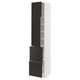 METOD / MAXIMERA High cabinet w 2 doors+2 drawers, white/Nickebo matt anthracite, 40x41x200 cm