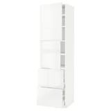 METOD / MAXIMERA High cabinet w 2 doors+2 drawers, white/Ringhult white, 60x60x220 cm