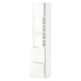 METOD / MAXIMERA High cabinet w 2 doors+2 drawers, white/Ringhult white, 40x41x200 cm