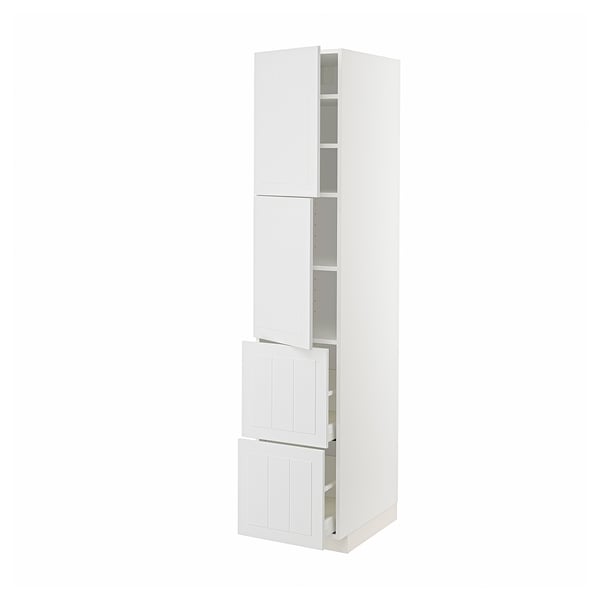 METOD / MAXIMERA High cabinet w 2 doors+2 drawers, white/Stensund white, 40x60x200 cm