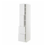 METOD / MAXIMERA High cabinet w 2 doors+2 drawers, white/Stensund white, 40x60x200 cm