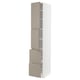 METOD / MAXIMERA High cabinet w 2 doors+2 drawers, white/Upplöv matt dark beige, 40x60x220 cm