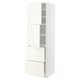 METOD / MAXIMERA High cabinet w 2 doors+2 drawers, white/Vallstena white, 60x60x200 cm