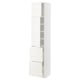 METOD / MAXIMERA High cabinet w 2 doors+2 drawers, white/Vallstena white, 40x41x200 cm