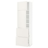METOD / MAXIMERA High cabinet w 2 doors+2 drawers, white/Veddinge white, 60x41x200 cm