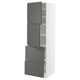 METOD / MAXIMERA High cabinet w 2 doors+2 drawers, white/Voxtorp dark grey, 60x60x200 cm