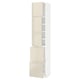 Option: METOD / MAXIMERA High cabinet w 2 doors+2 drawers, white/Voxtorp high-gloss light beige, 40x41x200 cm
