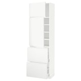 METOD / MAXIMERA High cabinet w 2 doors+2 drawers, white/Voxtorp matt white, 60x41x200 cm