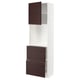 METOD / MAXIMERA High cabinet w shelves/2 drawers, white Askersund/dark brown ash effect, 60x41x200 cm
