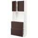 Option: METOD / MAXIMERA High cabinet w shelves/2 drawers, white Askersund/dark brown ash effect, 80x41x200 cm