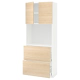 METOD / MAXIMERA High cabinet w shelves/2 drawers, white/Askersund light ash effect, 80x41x200 cm