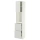 METOD / MAXIMERA High cabinet w shelves/2 drawers, white/Aspudden light grey, 40x41x200 cm
