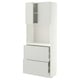 METOD / MAXIMERA High cabinet w shelves/2 drawers, white/Aspudden light grey, 80x41x200 cm